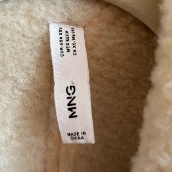 Mango Faux Shearling Vest Mixed Gilet light gray/pastel size xxs - Picture 5 of 7